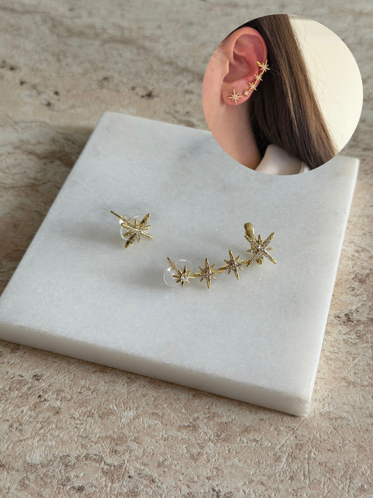 Kutup Yıldızı Kadın Earcuff Kıkırdak Küpe