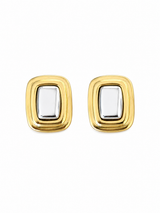 Gold Gümüş Mini Kare Kadın Küpe
