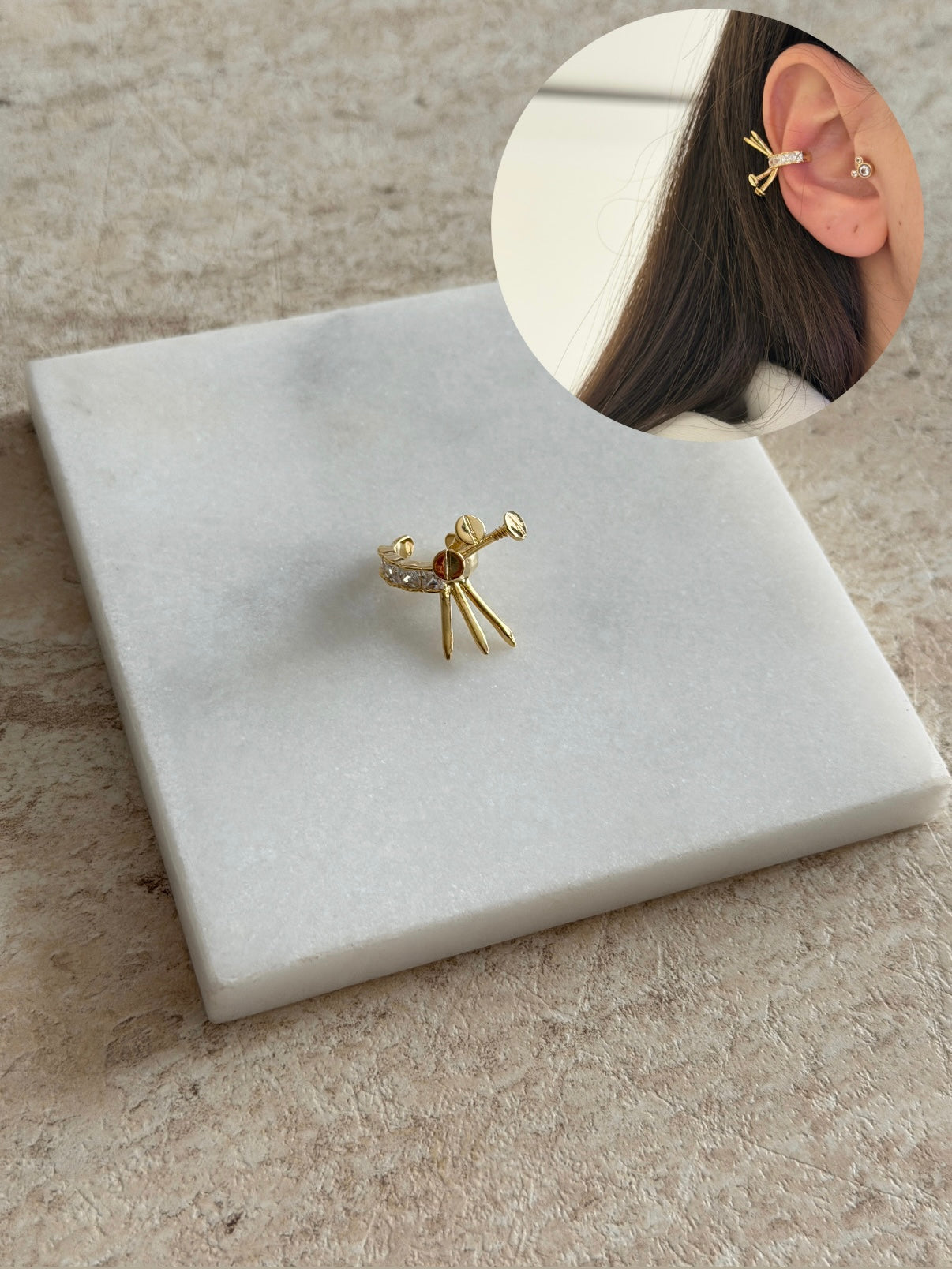 Çivi Tasarım Kadın Earcuff Kıkırdak Küpe