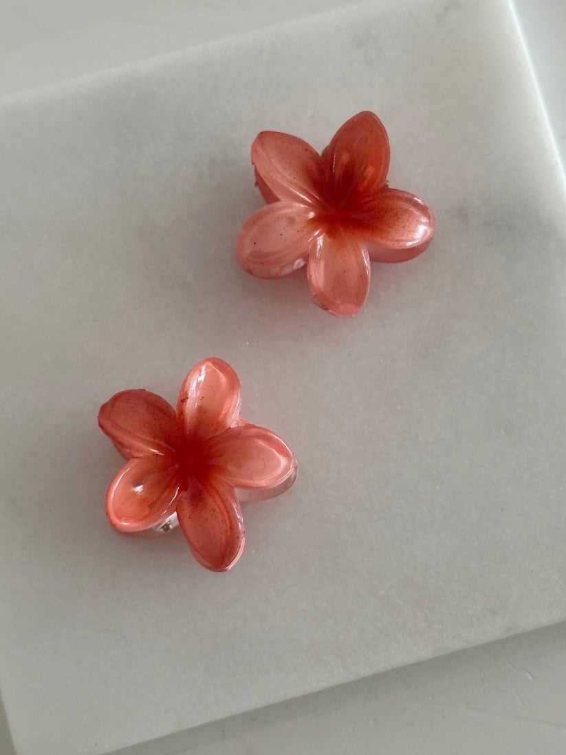 İkili Mini Aloha Toka (mercan rengi)