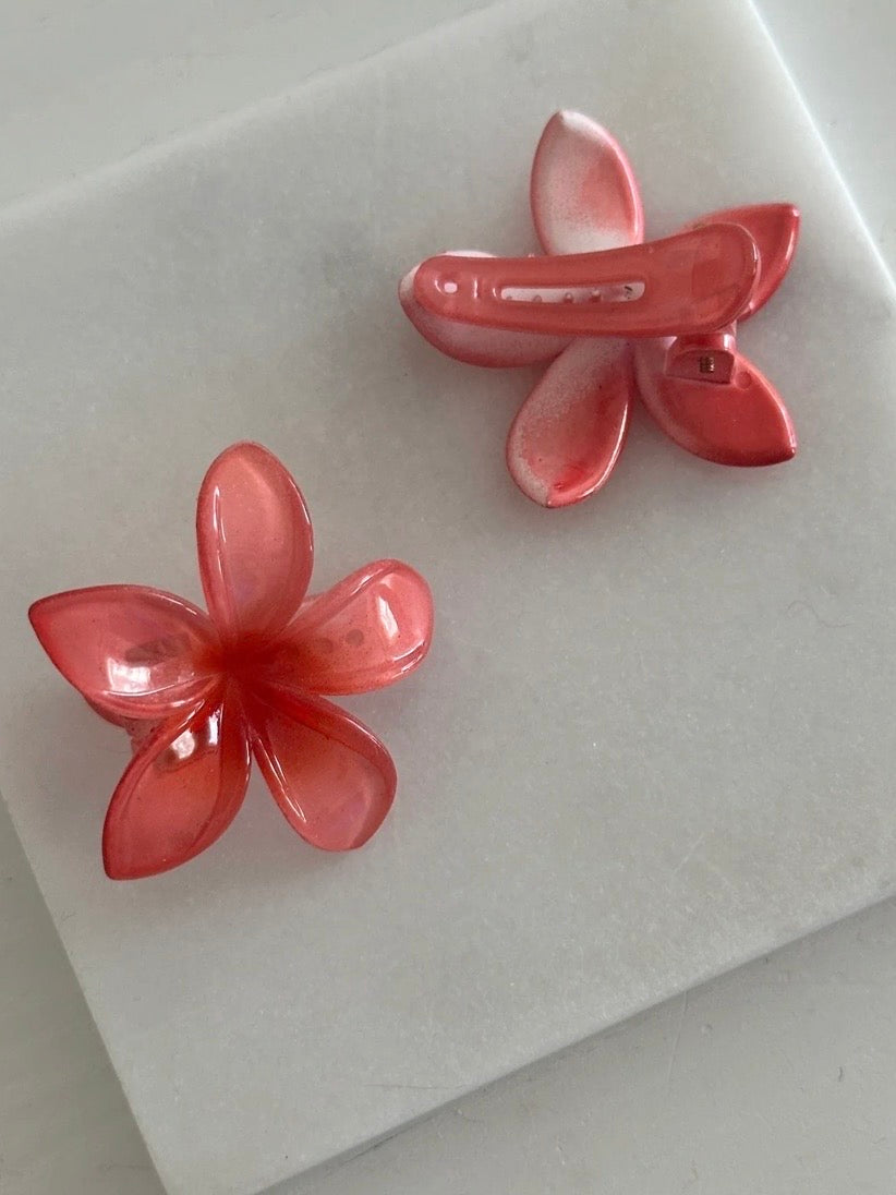 İkili Mini Mandal Aloha Toka (Mercan rengi)