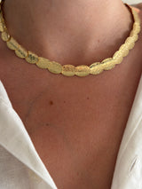 Yılan Deri Görünümlü Pul Choker Kolye