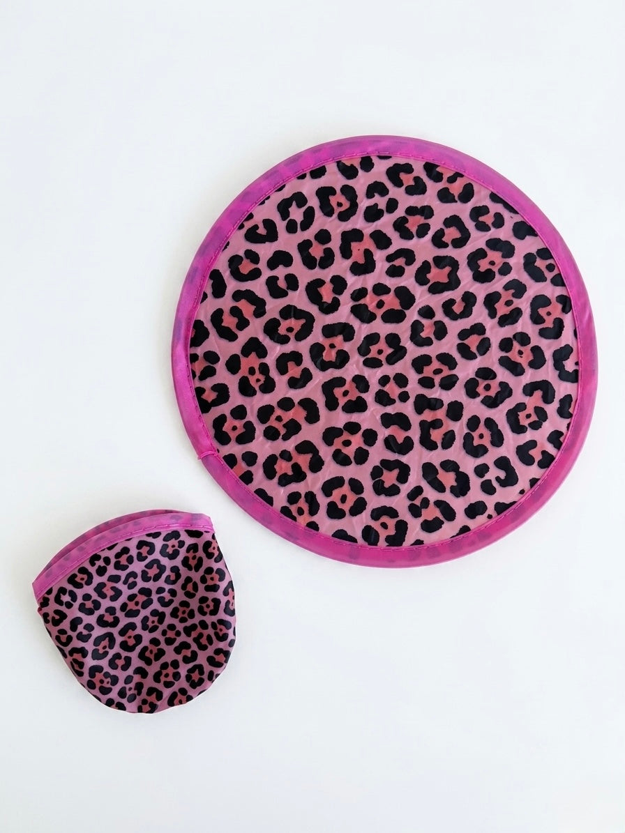 Pembe Leopar Katlanabilir Yelpaze