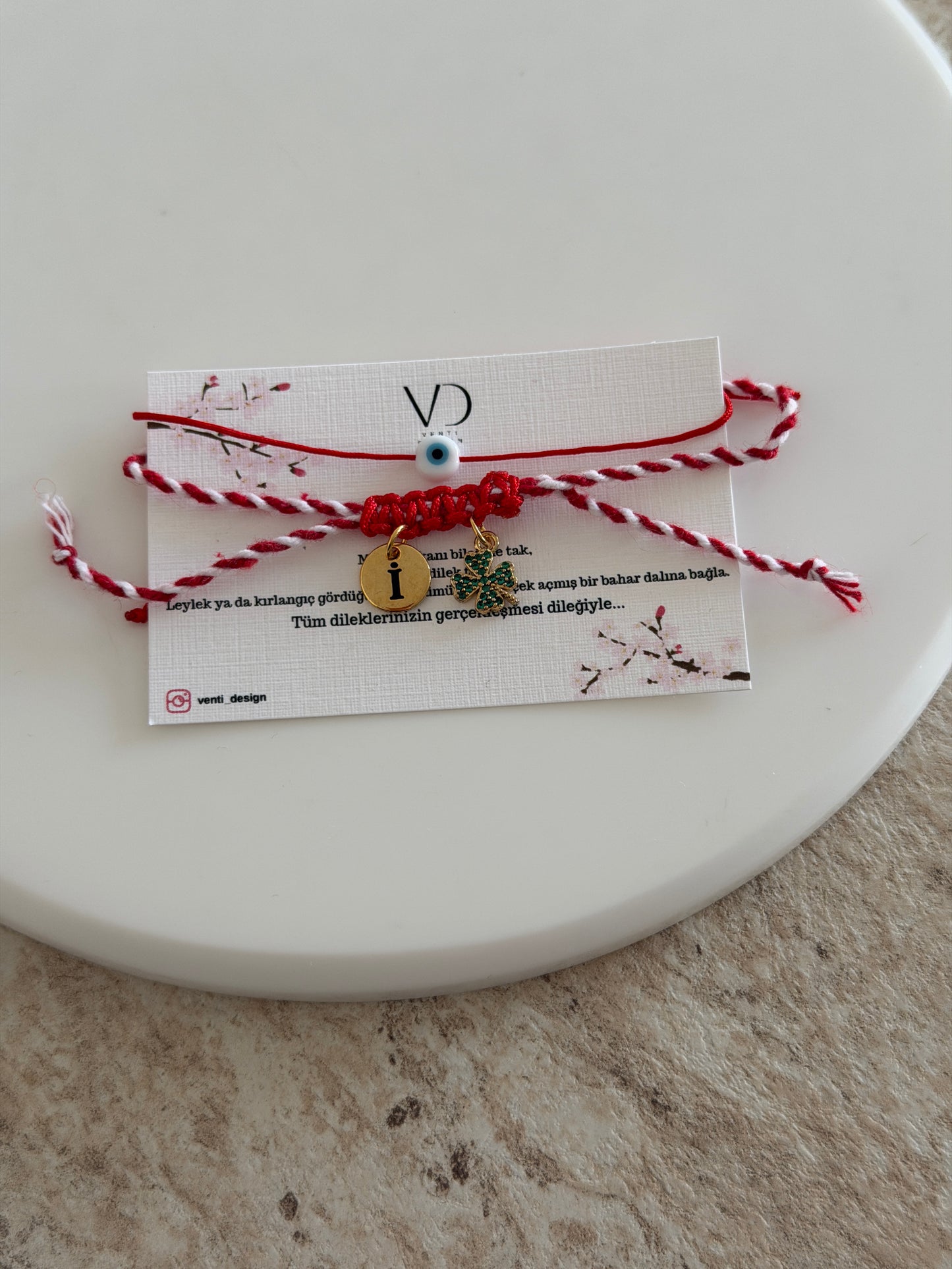 Kişiye Özel Marteniçka Bileklik (4 Yapraklı Yeşil Yonca)