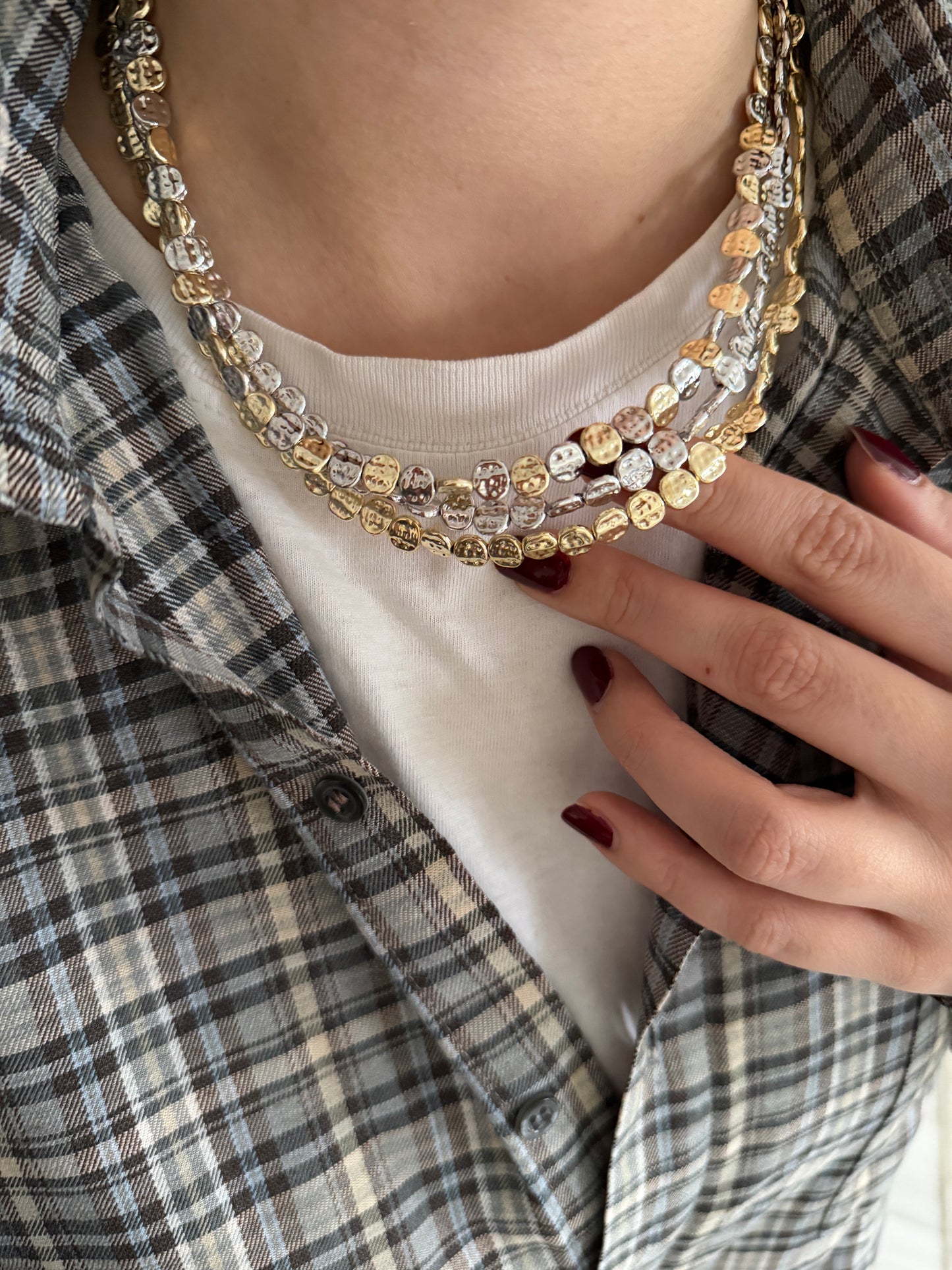 Ezme Pul Boncuk Kadın Kolye - Gold&Gümüş