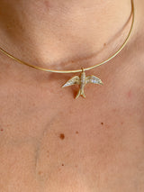 Kuş Tasarım Gold Choker Kadın Kolye