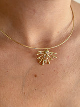 Taşlı Mercan Gold Kadın Choker Kolye