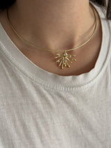 Taşlı Mercan Gold Kadın Choker Kolye