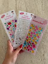 Beyaz Büyük Kare Yüz-Saç-Vücut Bedazzle Sticker Set