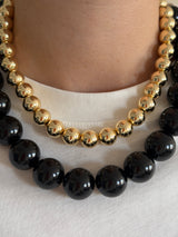Siyah & Gold Boncuk Kadın Kolye Set