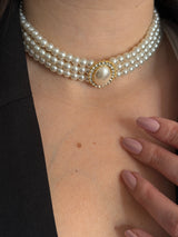 İncili Taş Choker Kadın Kolye - Gold
