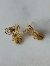 Harfli Füsun Kelebek Küpe - Gold
