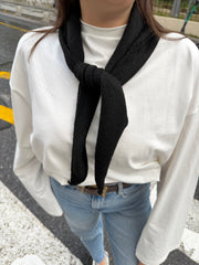 Siyah Triko Üçgen Bandana