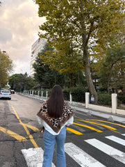 Animal Print Yumuşak Dokulu Kare Kadın Şal