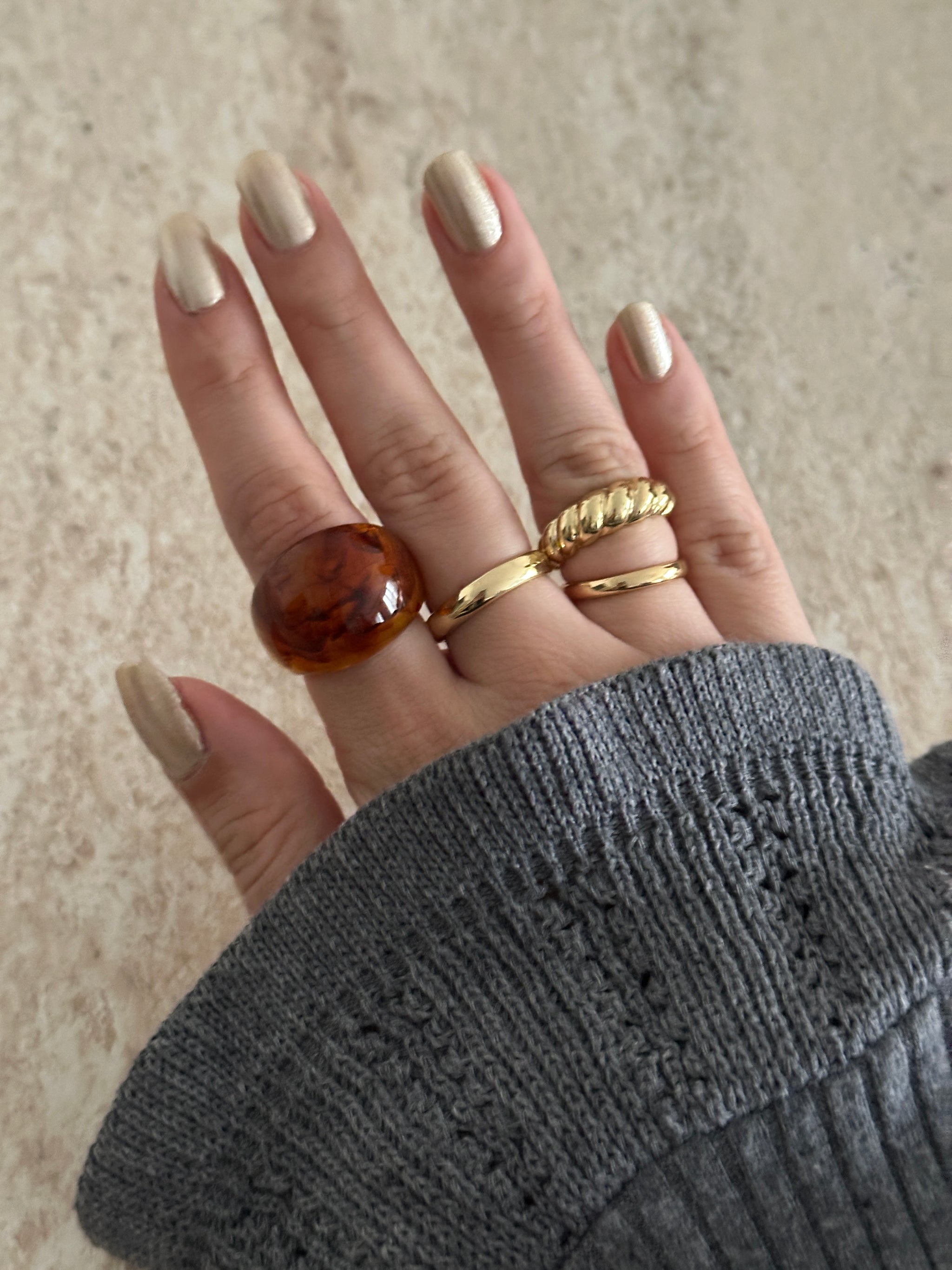 Kemik Model Pinterest Kadın Yüzük Set (4'lü Set)