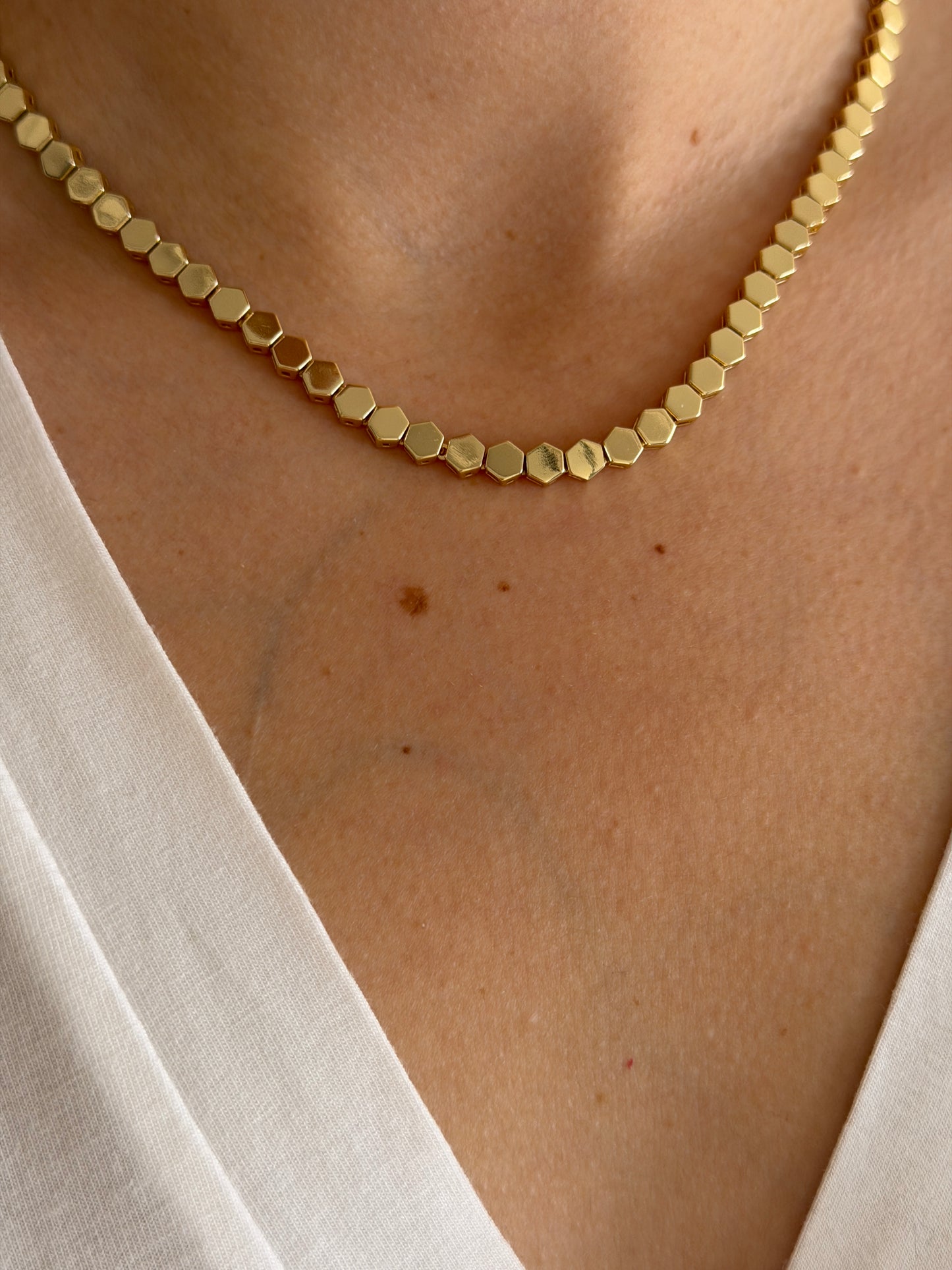 Petek Choker Gold Kadın Kolye