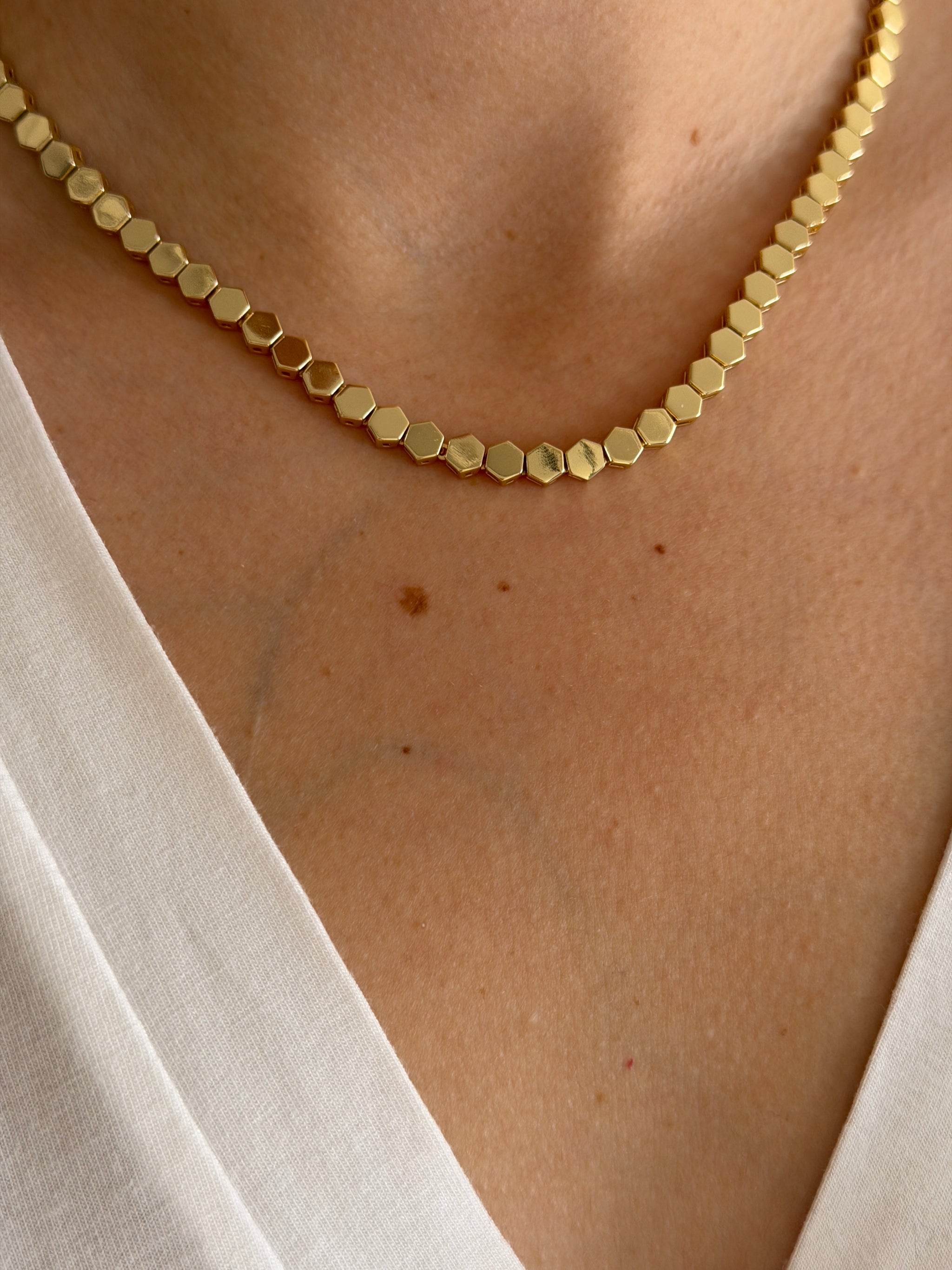 Petek Choker Gold Kadın Kolye