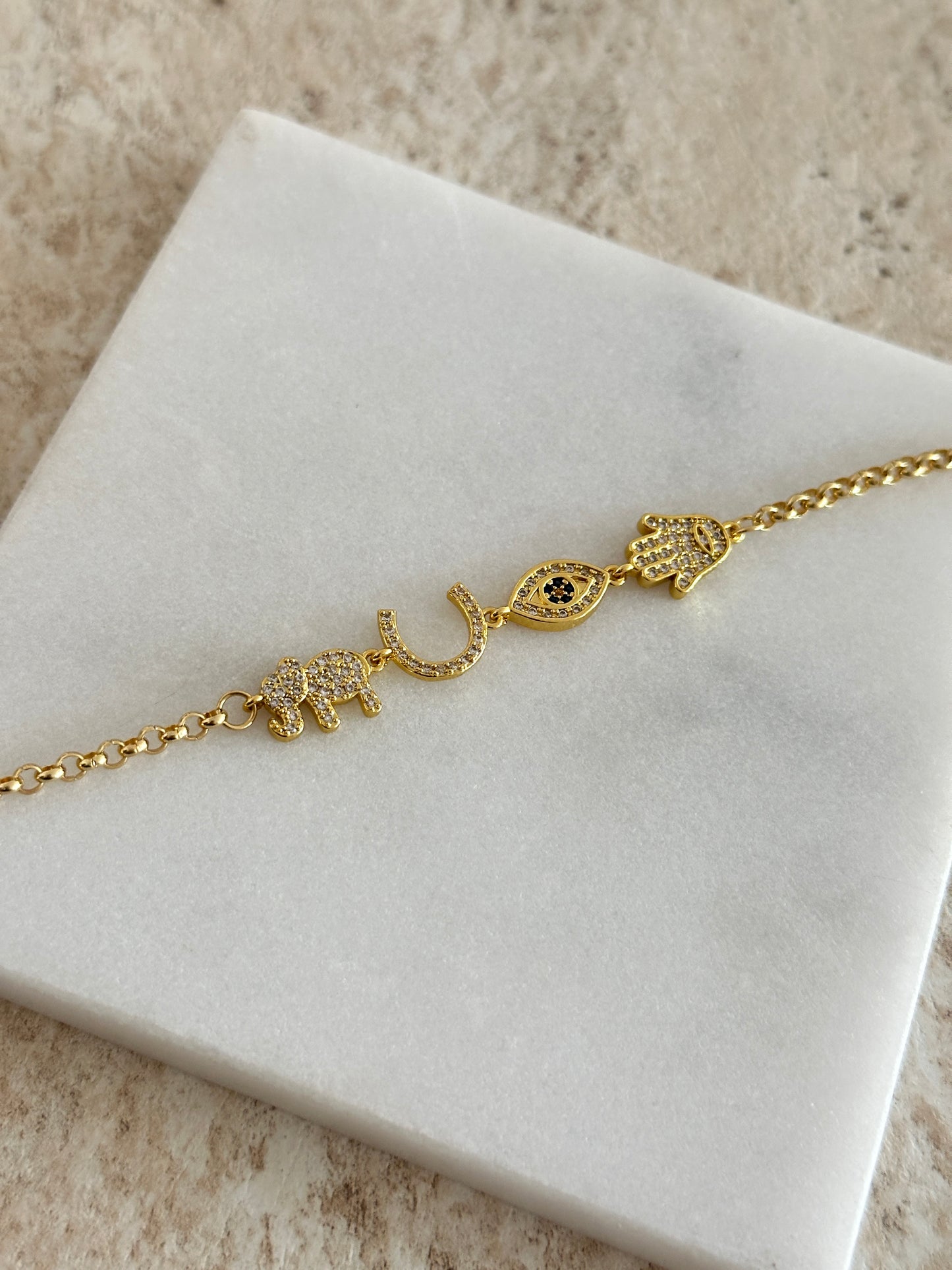 14K Altın Kaplama Bereket & Şans Bilekliği