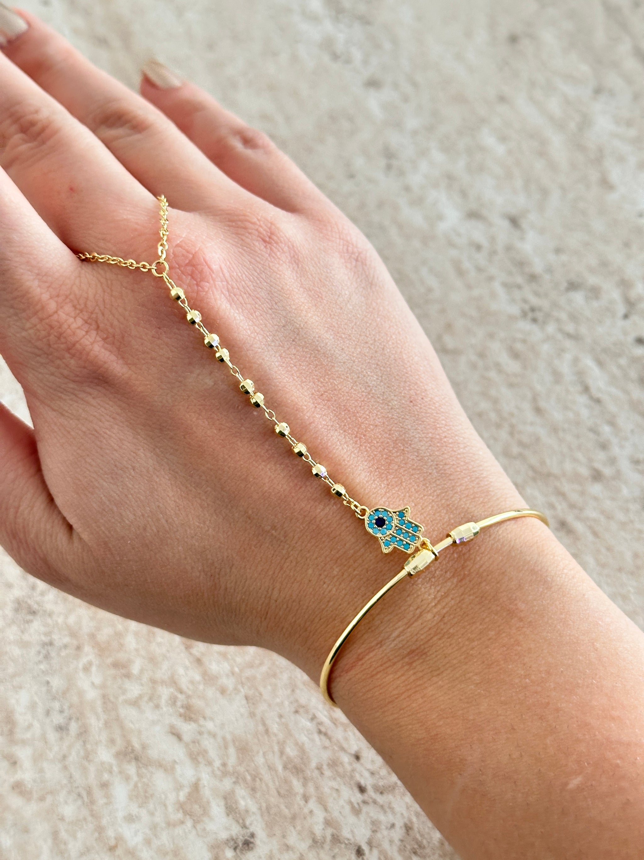 Mavi Fatma Ana Eli Kadın Bilezik Şahmeran