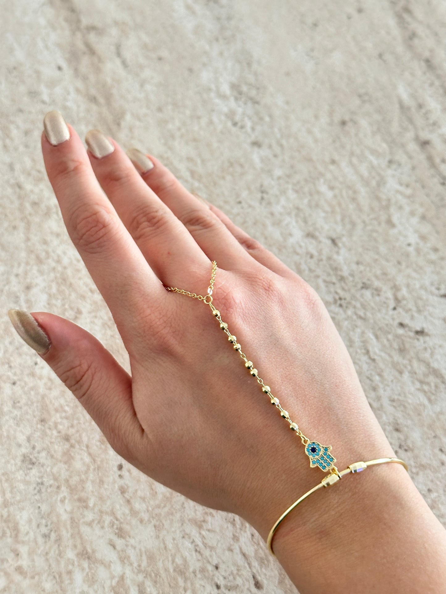 Mavi Fatma Ana Eli Kadın Bilezik Şahmeran