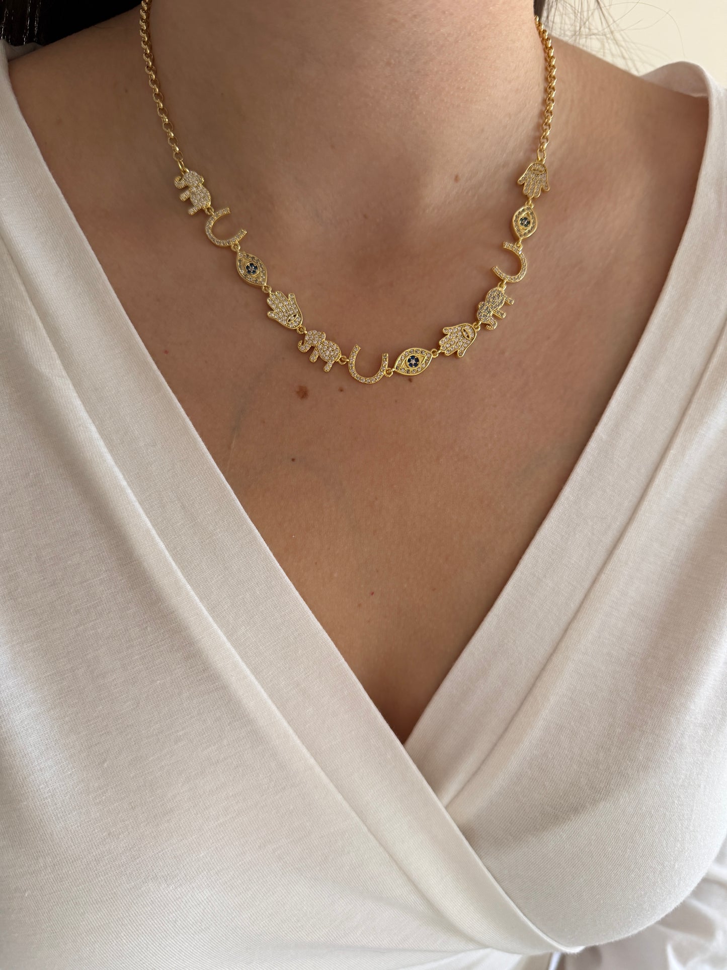 Fil Bereket Şans Gold Kadın Kolye