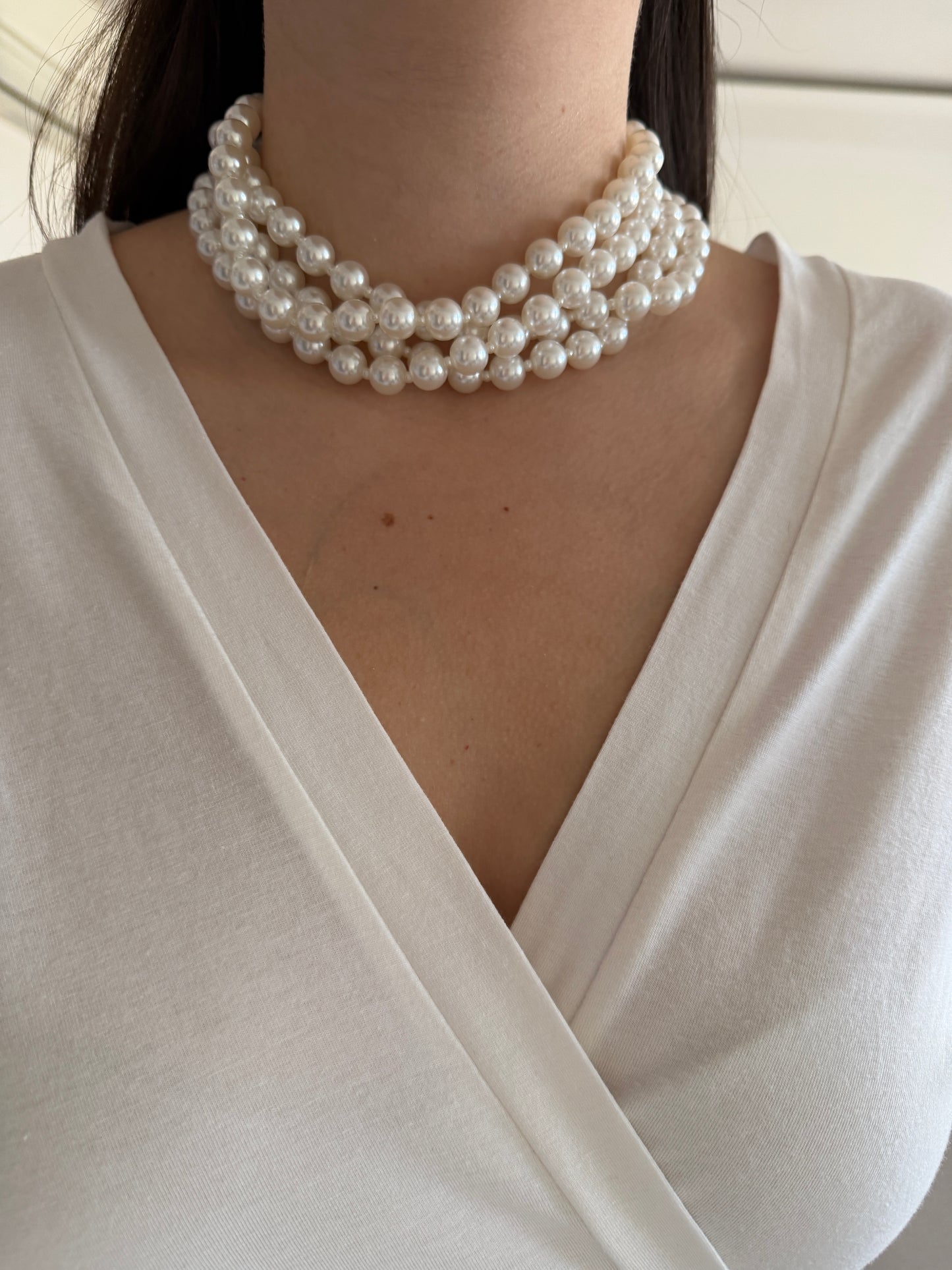İnci Boncuk Kadın Choker Kolye