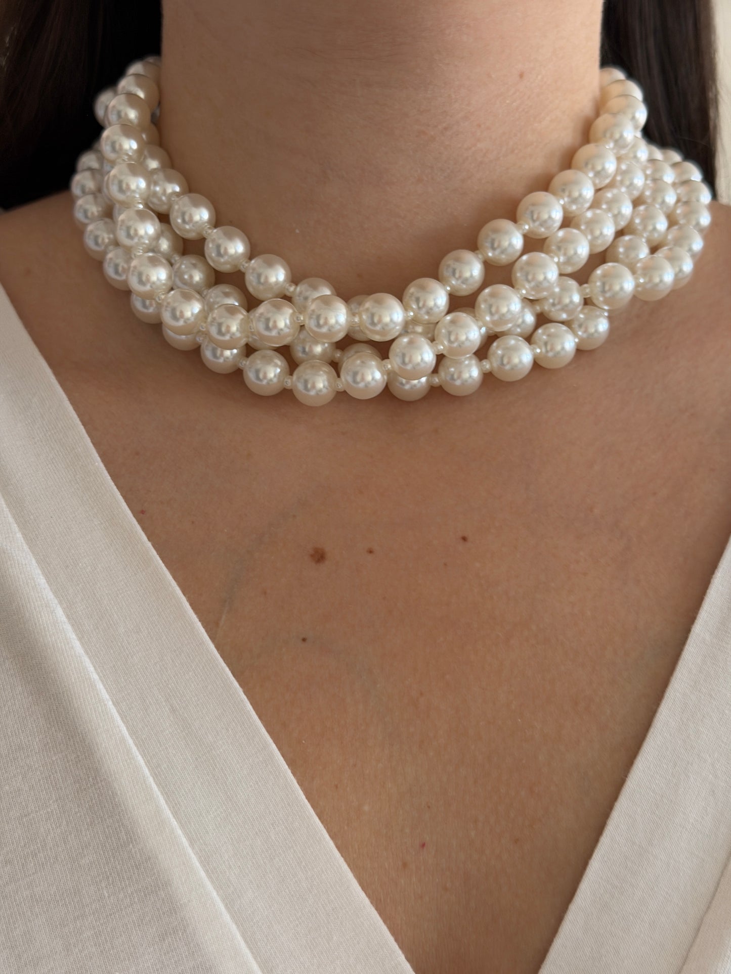 İnci Boncuk Kadın Choker Kolye