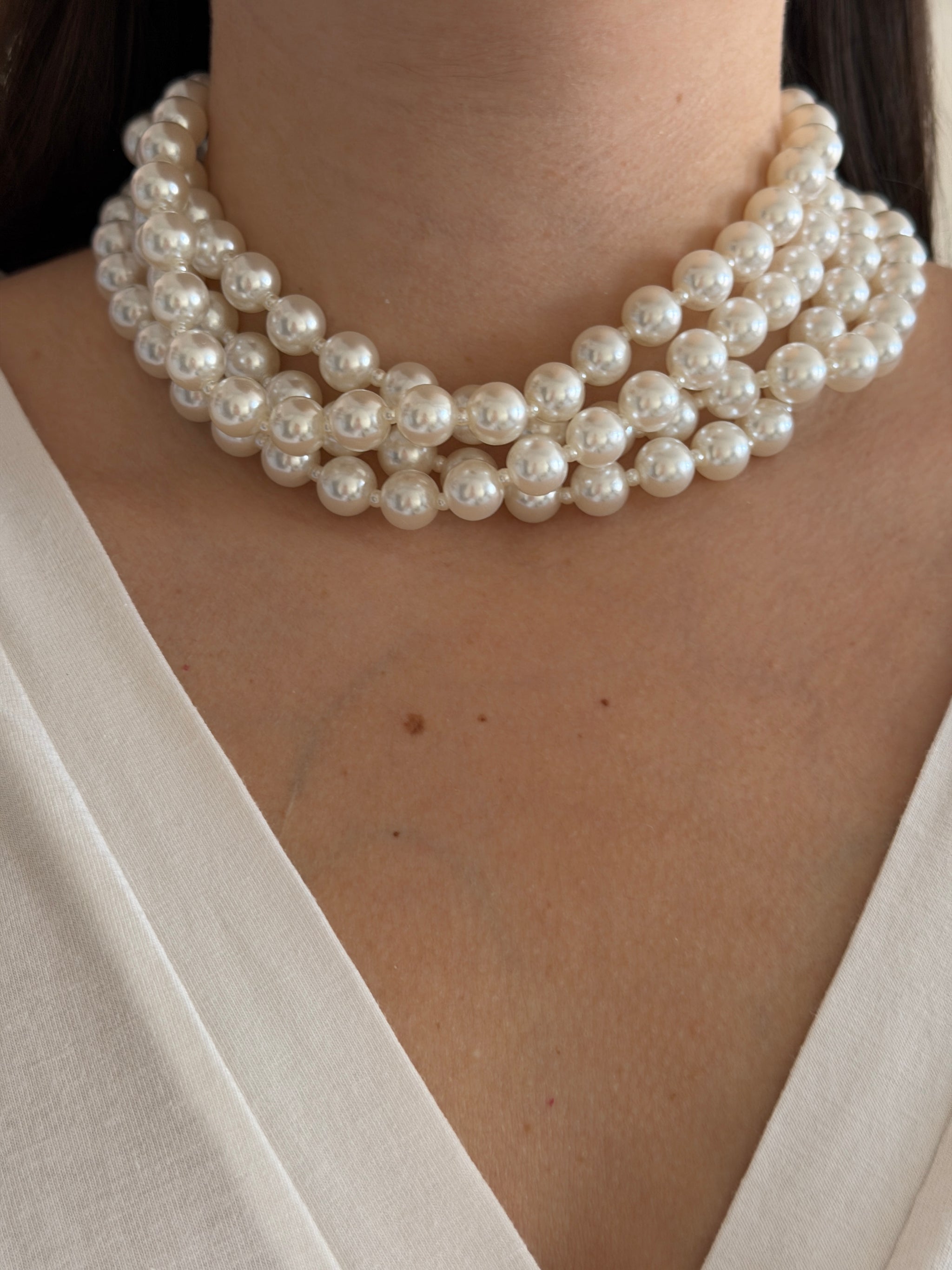 İnci Boncuk Kadın Choker Kolye