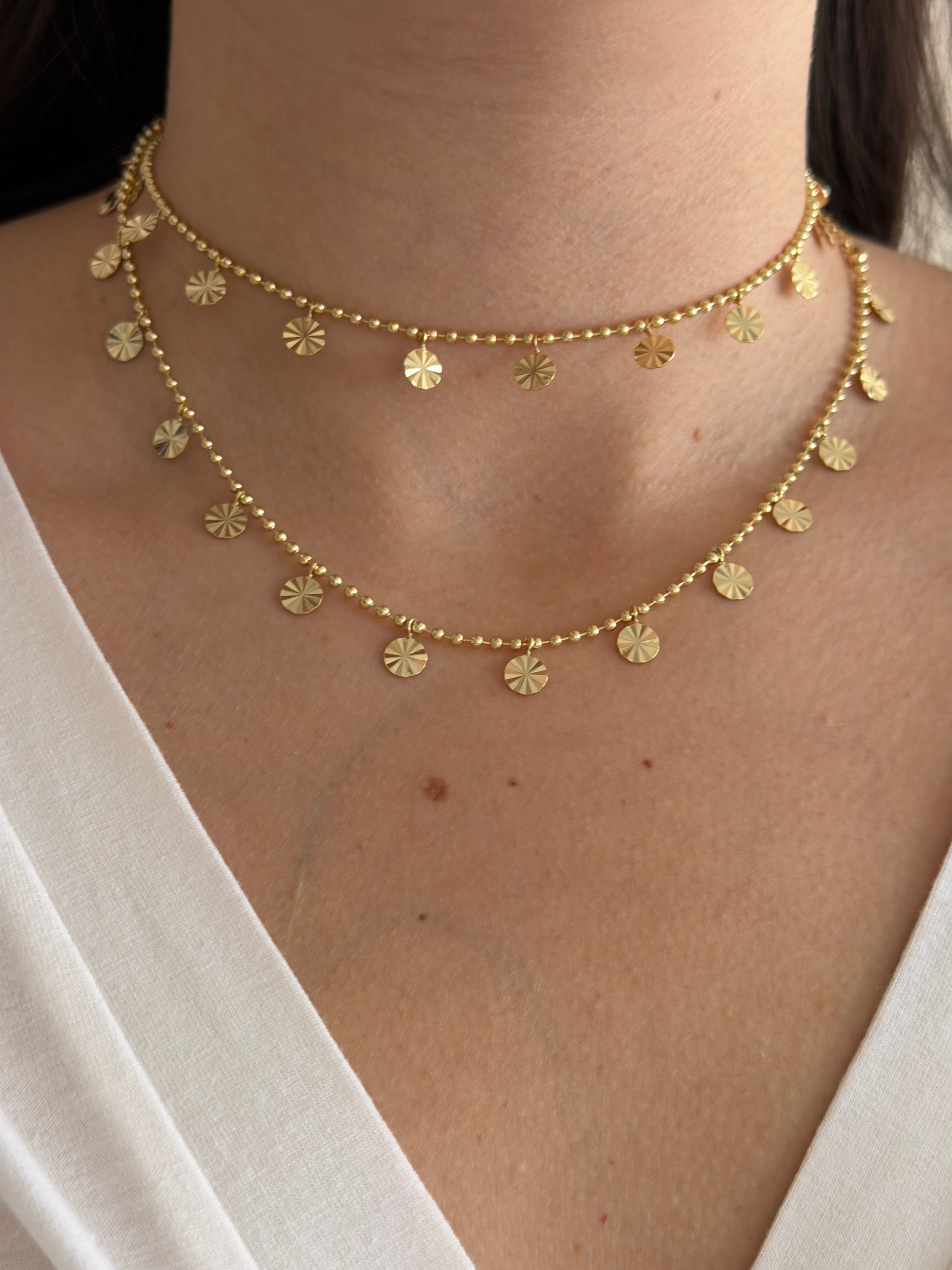 Pul Zincir 90cm Gold Kadın Kolye