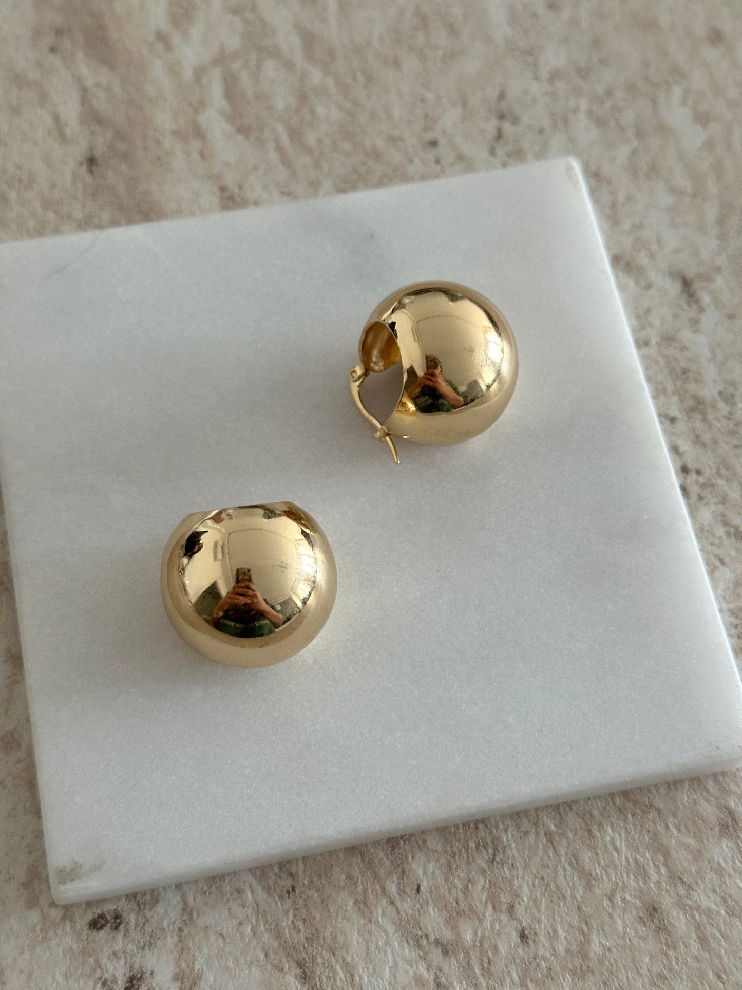 Top Halka Gold Kadın Küpe