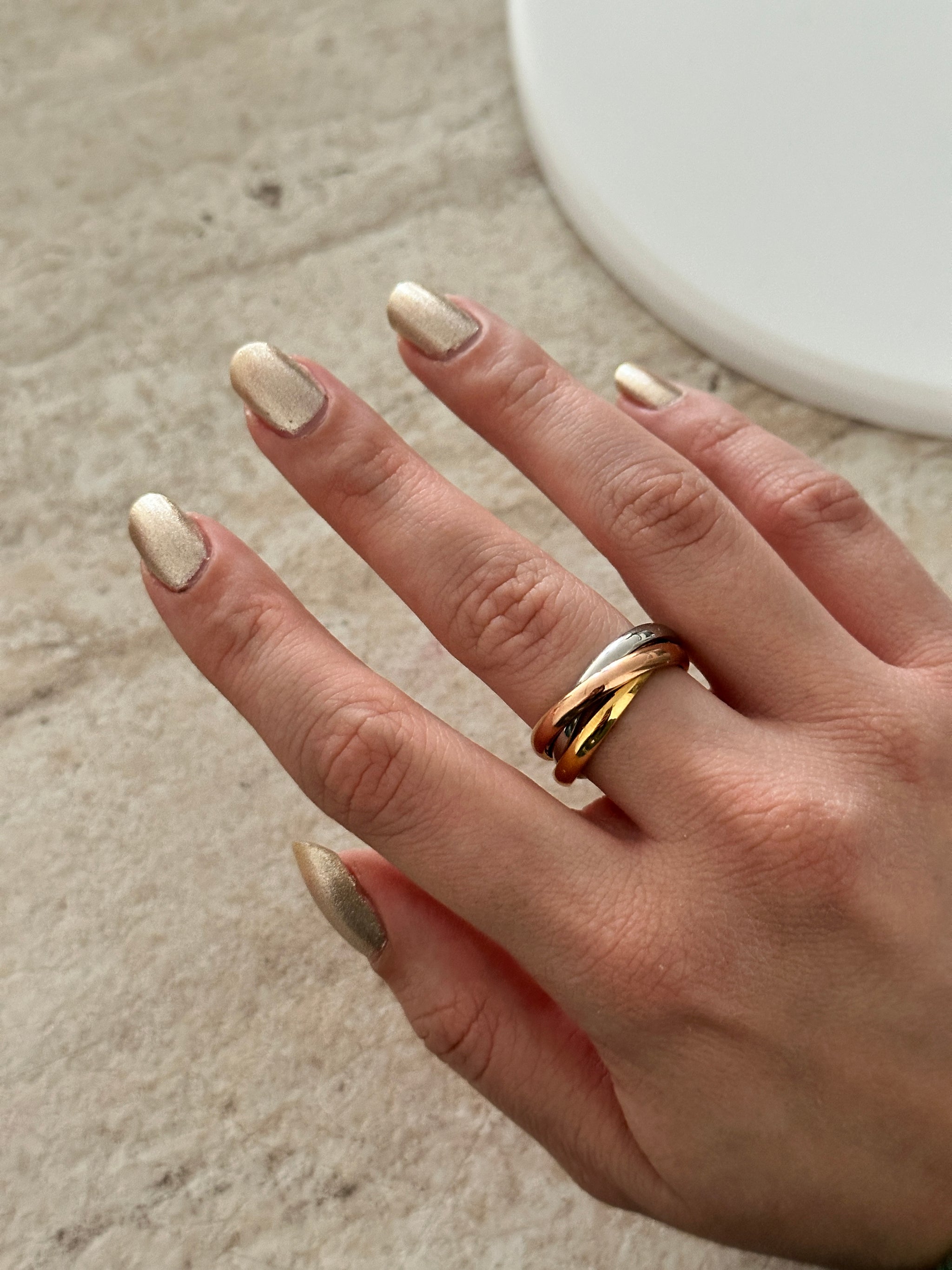 3 Renk Çelik Stres Yüzüğü