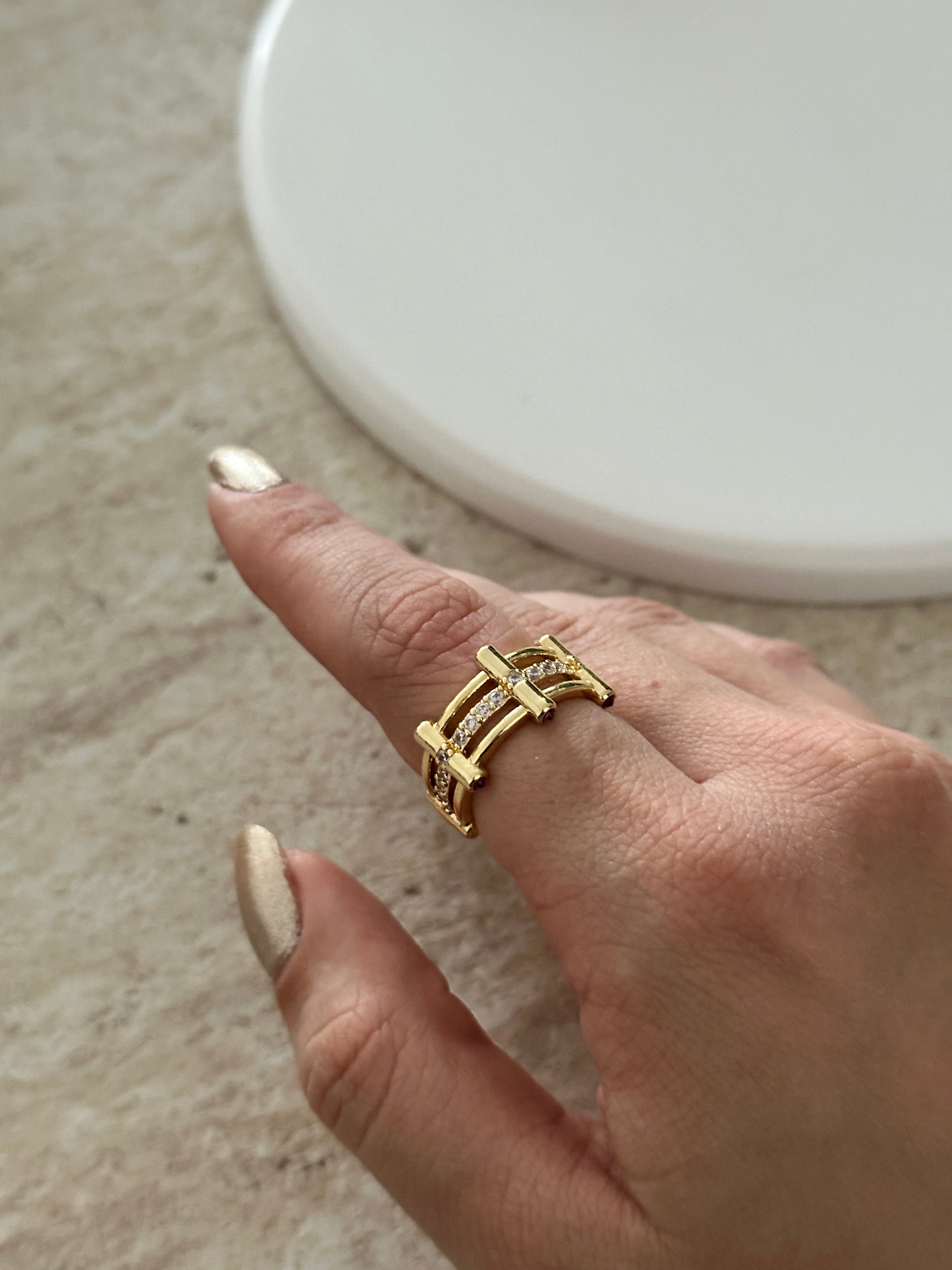 Tasarım 14K Altın Kaplama Kadın Yüzük