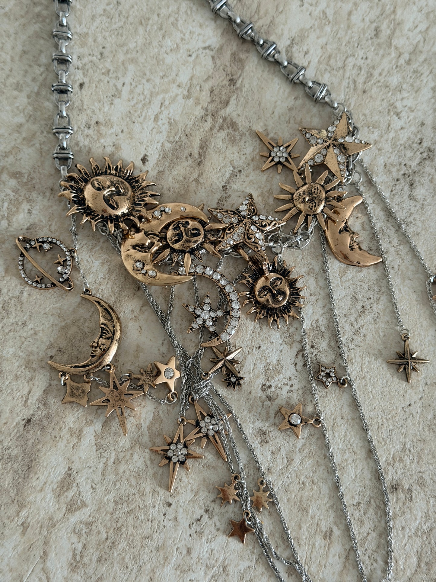 Güneş Ay Tasarım Choker Kolye