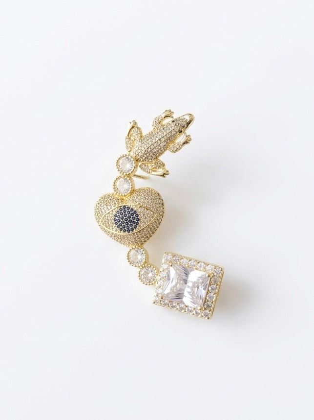 Baget Taş Tasarım Earcuff Kadın Küpe