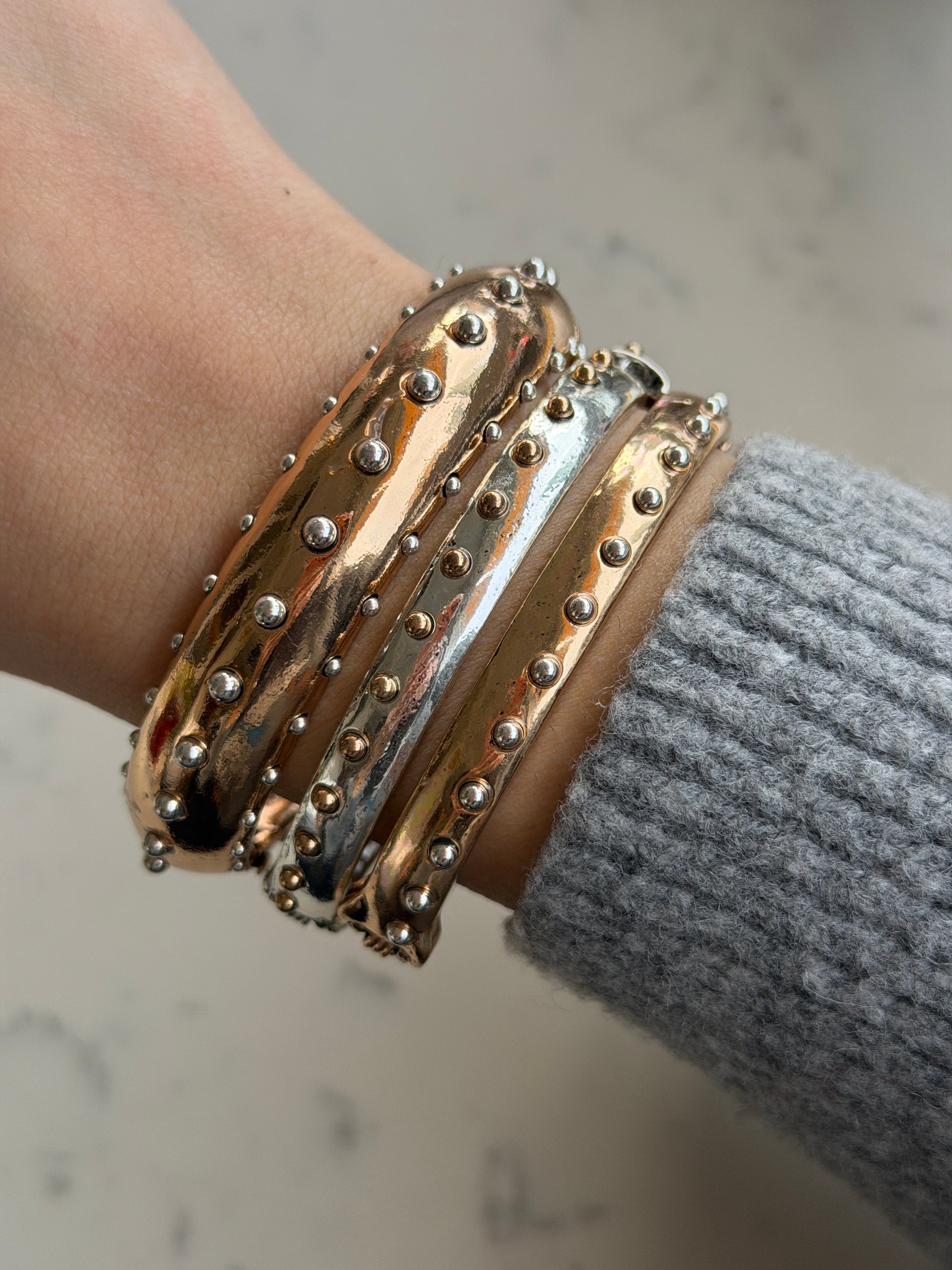 3'Lü Gold Gümüş Parçalı Kadın Bilezik