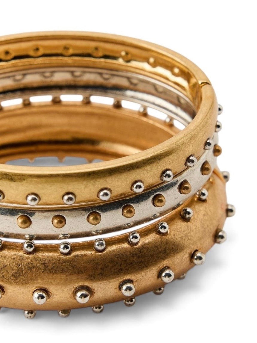 3'Lü Gold Gümüş Parçalı Kadın Bilezik