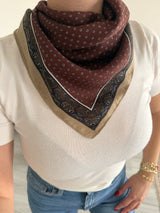 Yumuşak Dokulu Kadın Fular - Bordo & Kahve
