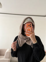 Düğmeli Kadın Balaklava - Boz Kahve