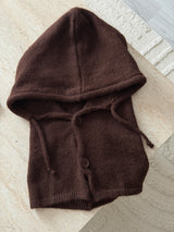 Düğmeli Kadın Balaklava - Acı Kahve