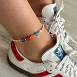 Çiçekli Boncuk Halhal