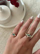 Renkli Mini Göz Kadın Serçe Parmak Yüzüğü