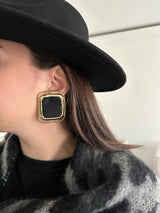 Büyük Kare Gold Küpe