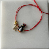 Yılbaşı Penguen Murano Cam Boncuk Kişiye Özel Harf Kadın Şans Bilekliği