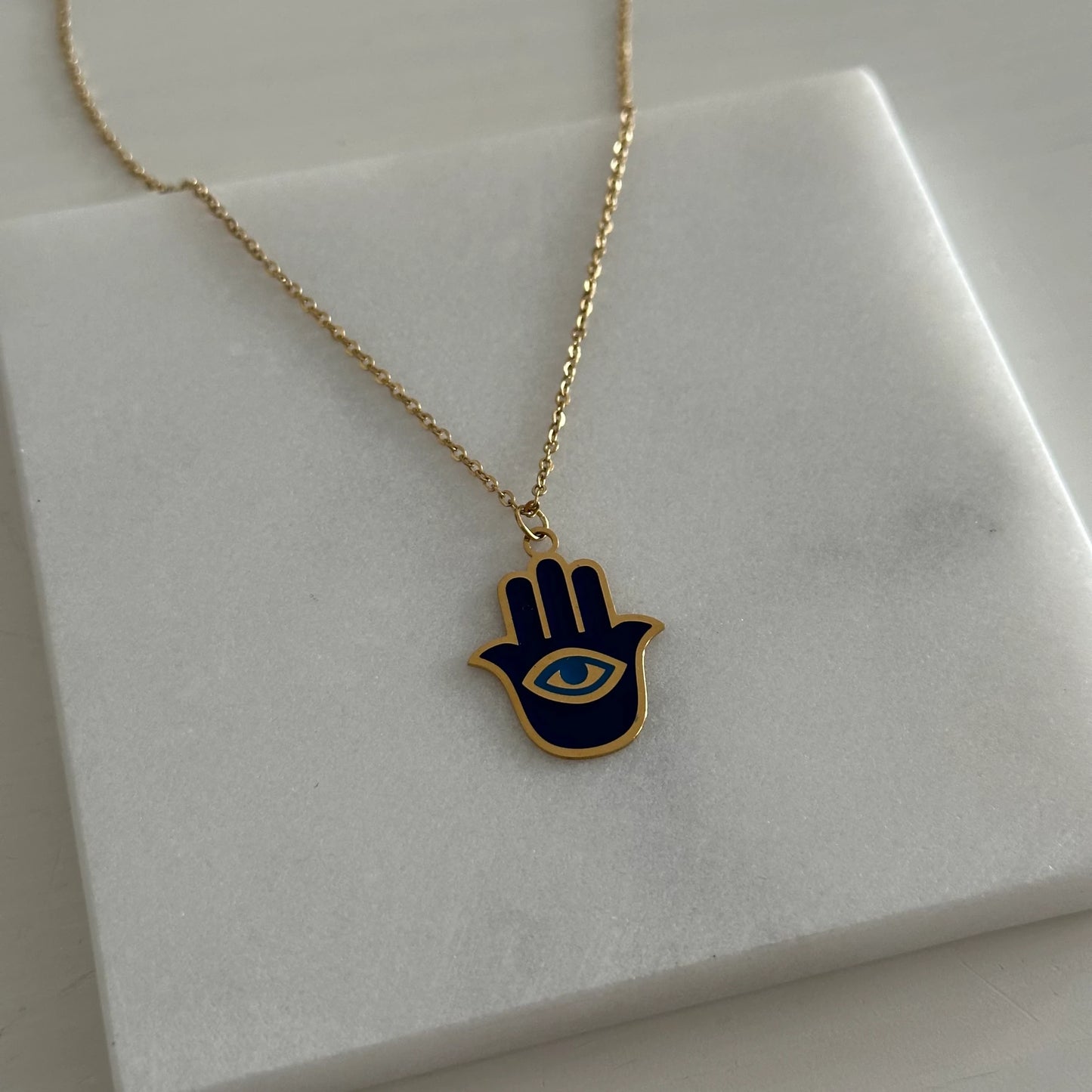 Göz Fatma Ana Eli Çelik Kolye