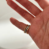 3'Lü Spinelli Gold&Gümüş Ayarlanabilir Kadın Yüzük