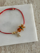 Yılbaşı Kurabiye Adam Murano Cam Boncuk Kişiye Özel Harf Kadın Şans Bilekliği