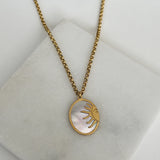 Güneş Çift Taraflı Çelik Kadın Kolye