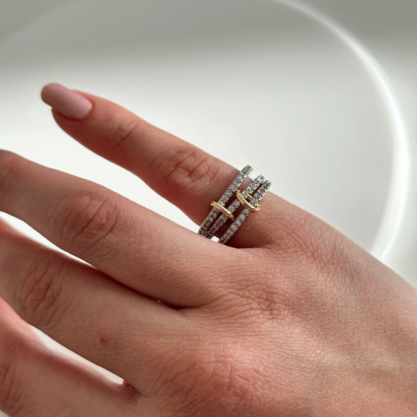 3'Lü Spinelli Ayarlanabilir Kadın Yüzük