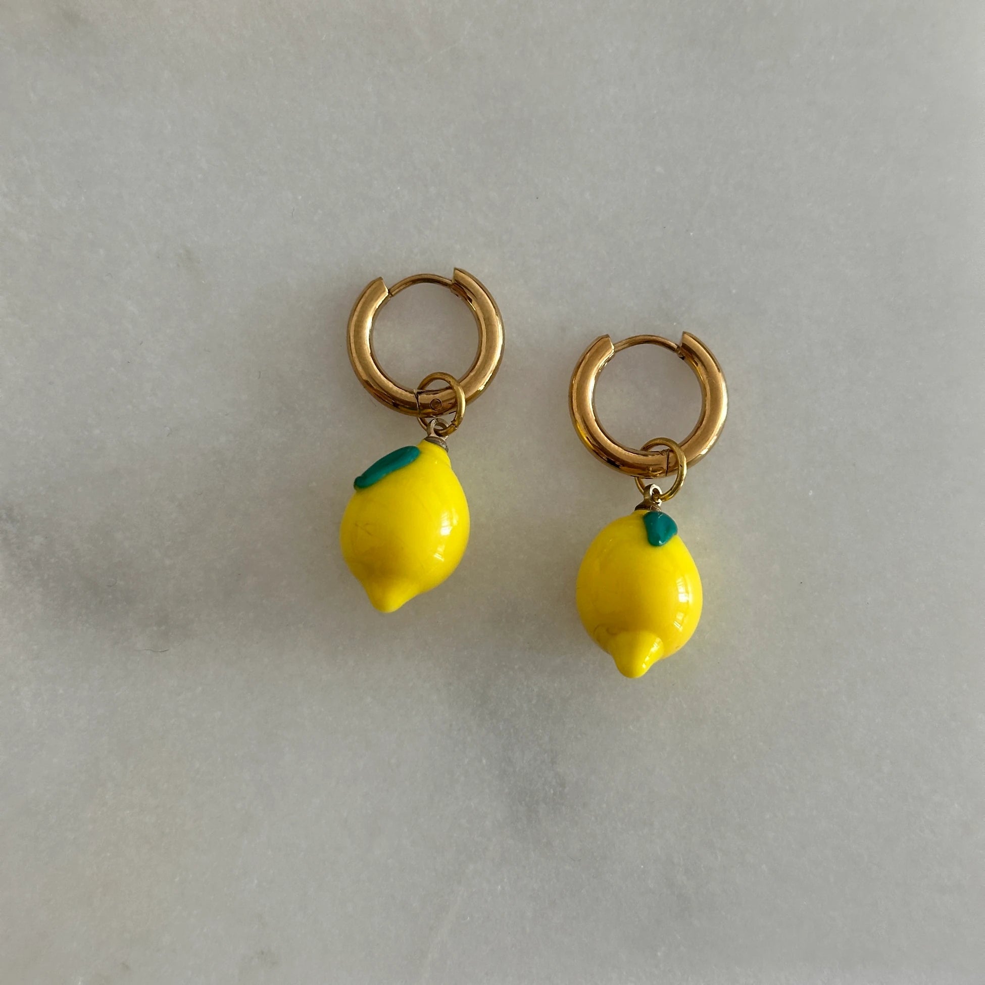 Limon Murano Cam Boncuk Kadın Küpe