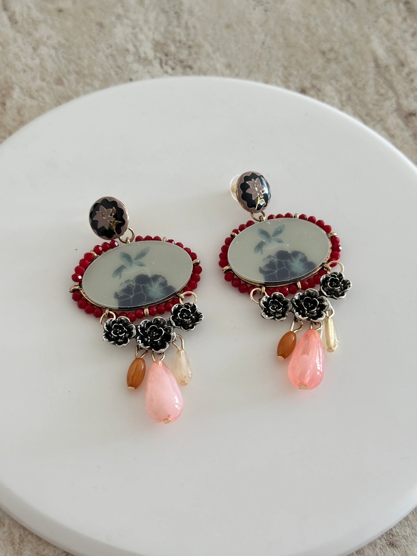 Tasarım Güllü Gümüş Kadın Küpe